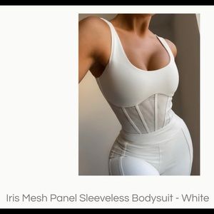MESHKI Iris Mesh Panel Sleeveless Bodysuit